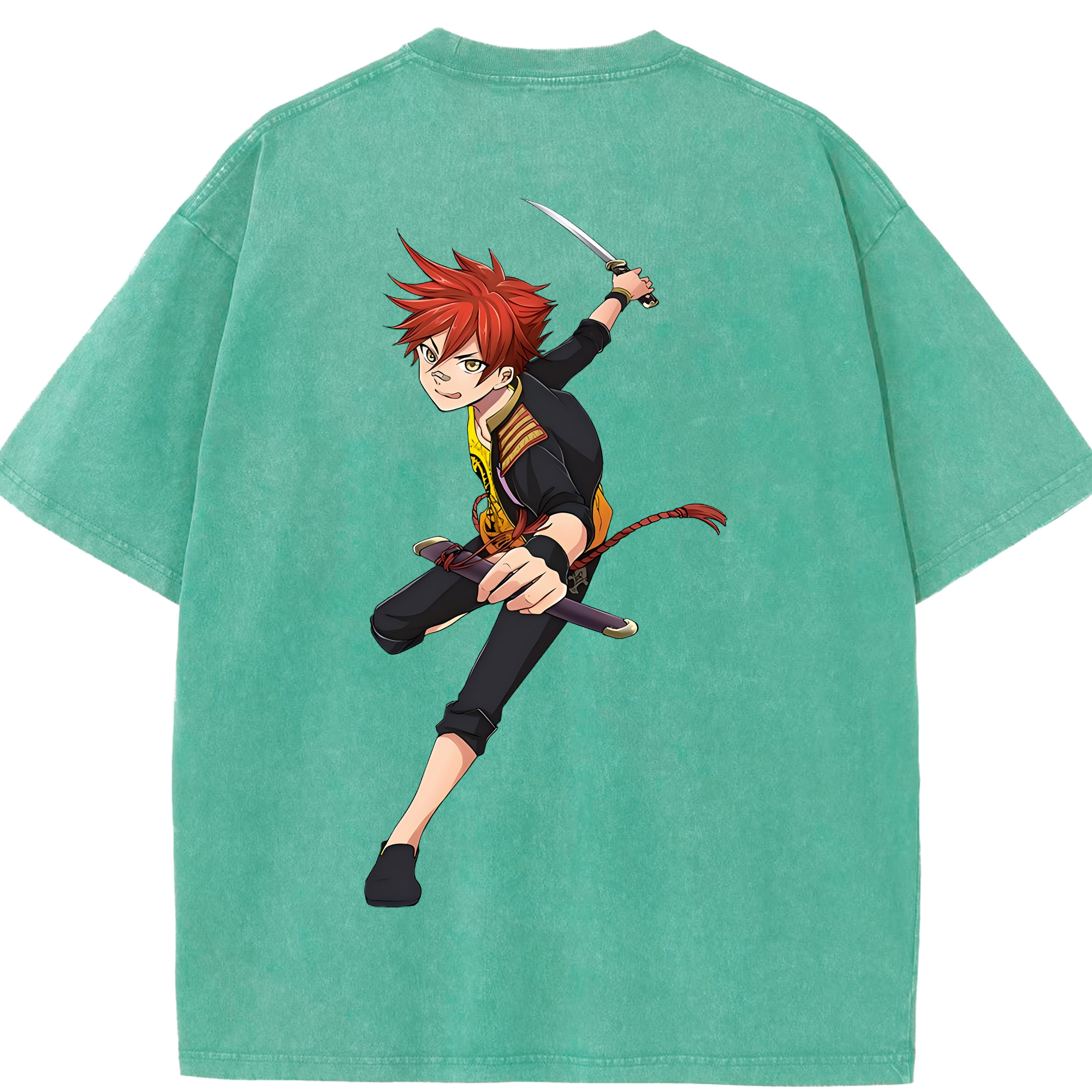 （画像用） 刀剣乱舞 Touken Ranbu 綿100% ヴィンテージ風 半袖Tシャツ（背面プリント）